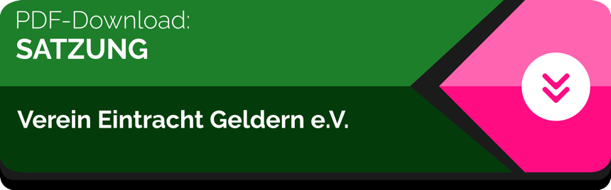 Gr&uuml;ner und pinker Button mit der Aufschrift "PDF-Download SATZUNG Verein Eintracht Geldern e.V." und einem Download-Symbol.